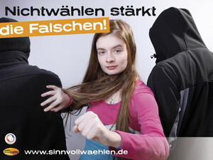 DIe Sportjugend Nordrhein-Westfalen fordert alle jungen Sportlerinnen und Sportler dazu auf zur Landtagswahl zu gehen. Copyright: www.sinnvollwaehlen.de