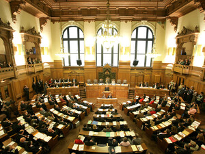 Saal der Hamburger Bürgerschaft während der konstituierenden Sitzung. Copyright: picture-alliance
