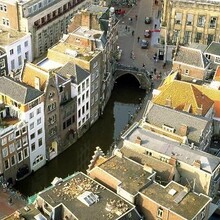 Blick über die "Oudegracht" im Zentrum der niederländischen Stadt Utrecht. Foto: picture-alliance