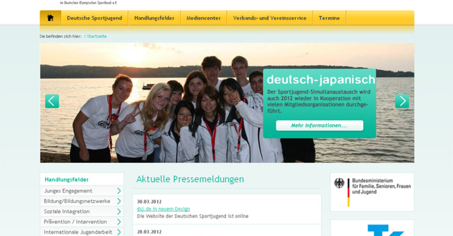 Die neue Website der Deutschen Sportjugend