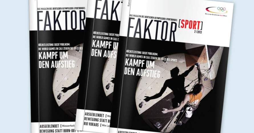 Die aktuelle Ausgabe von Faktor Sport mit dem Schwerpunktthema World Games. Foto: DOSB