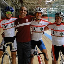 Auf der Radrennbahn mit Olympiasieger Guido Fulst. Foto: DOSB/BRV
