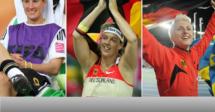 Birgit Prinz, Steffi Nerius und Ariane Friedrich (v.li.) haben sich dem Verein "Sportler für Organspenden" angesclossen. Fotomontage mit Bildern von picture-alliance