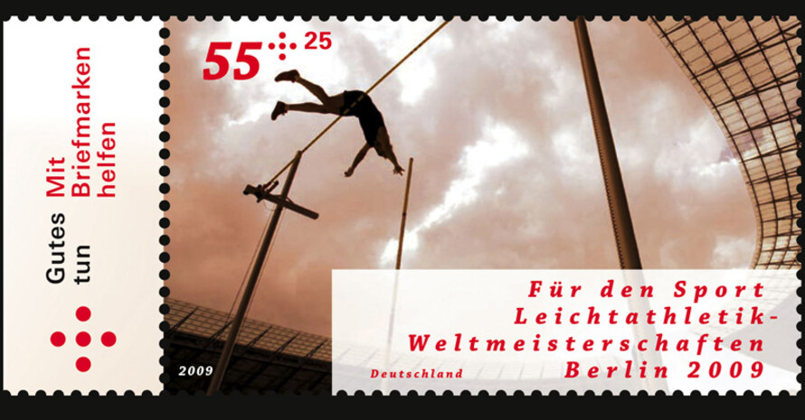 Eine der Sondermarken für die Leichtathletik-WM 2009. Foto: BMF